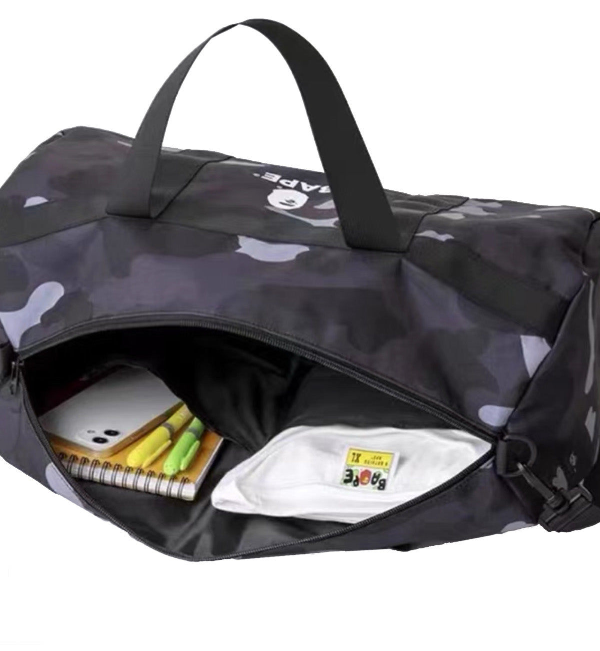 Bape Black Boston Big Duffle Bag