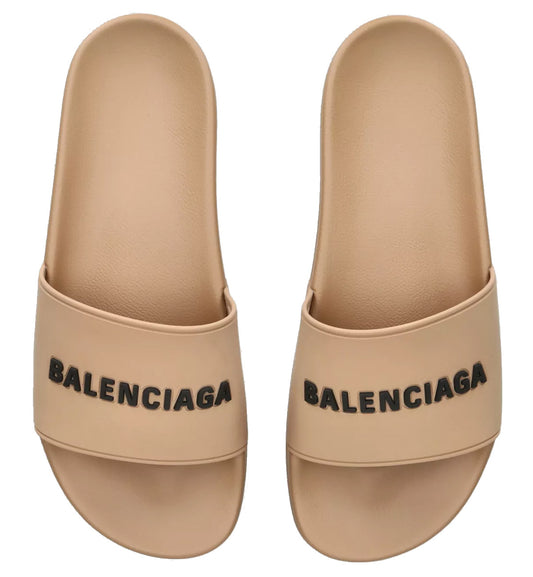 Balenciaga Pool Slides (Beige Comb)