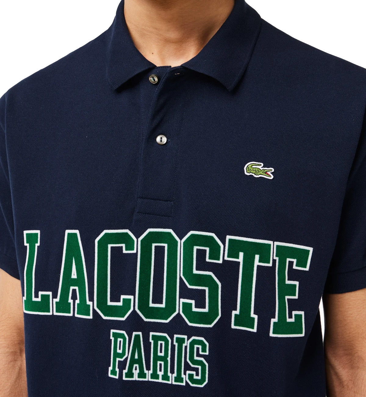 Lacoste Flocked Piqué Polo Shirt (Navy)