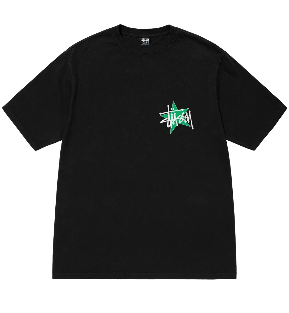 Stussy Green Star Tee Pigment Dyed (Black)