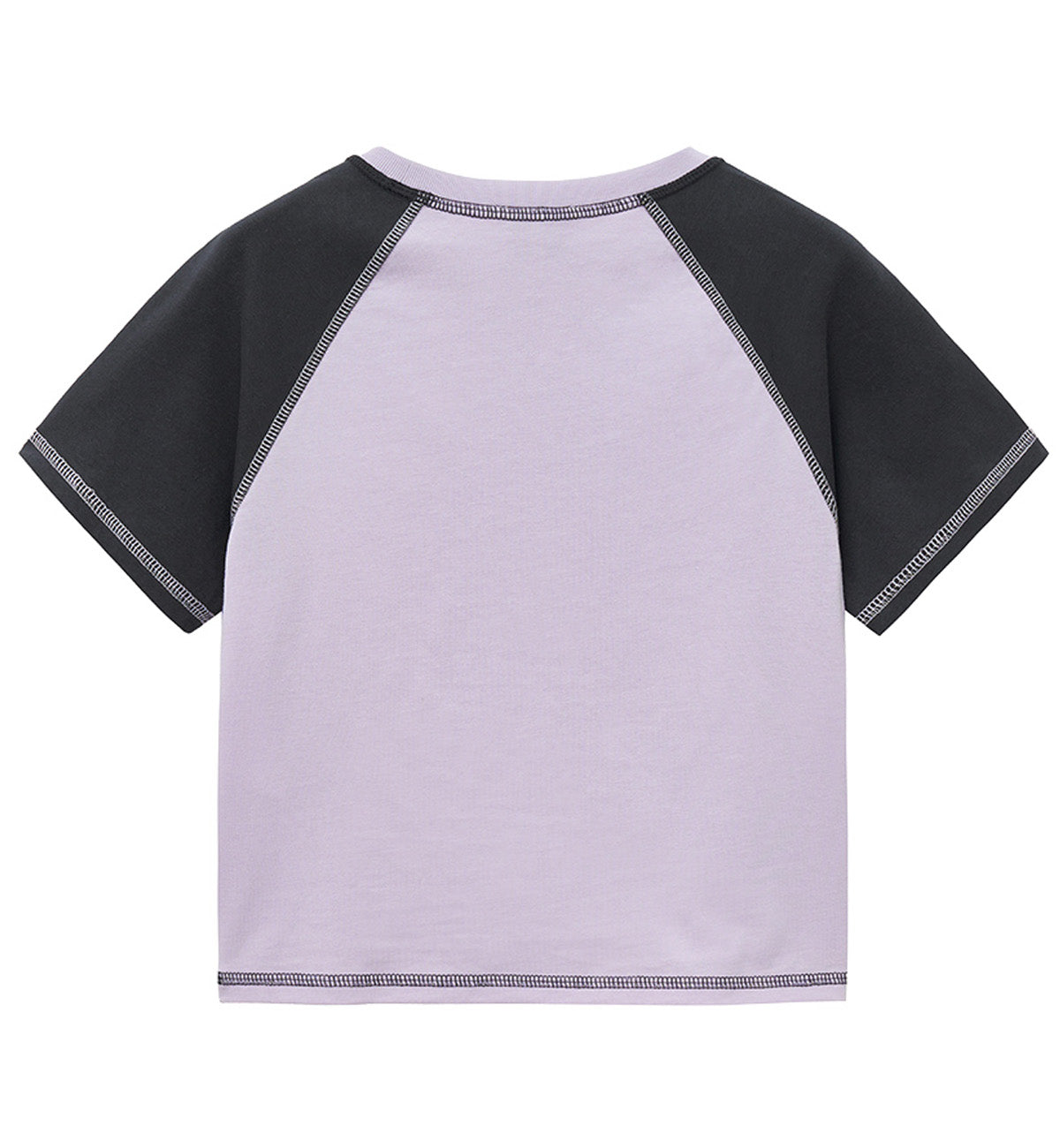 Marithe W Raglan Stitch Crop T-Shirt (Light Purple)