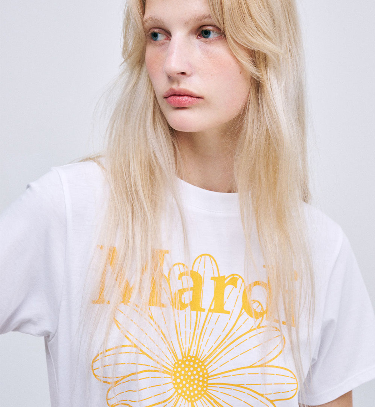 Mardi Mercredi Flower Mardi T-Shirt (White Tangerine)