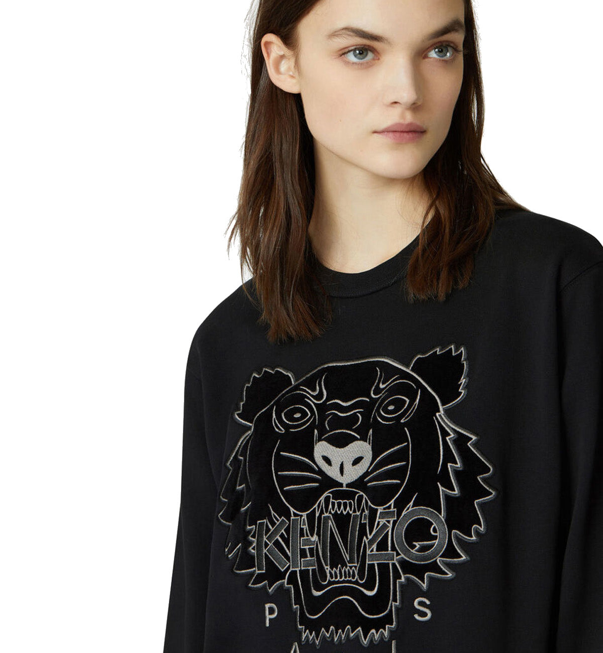 Kenzo Black Tiger Embroidered Logo Sweatshirt