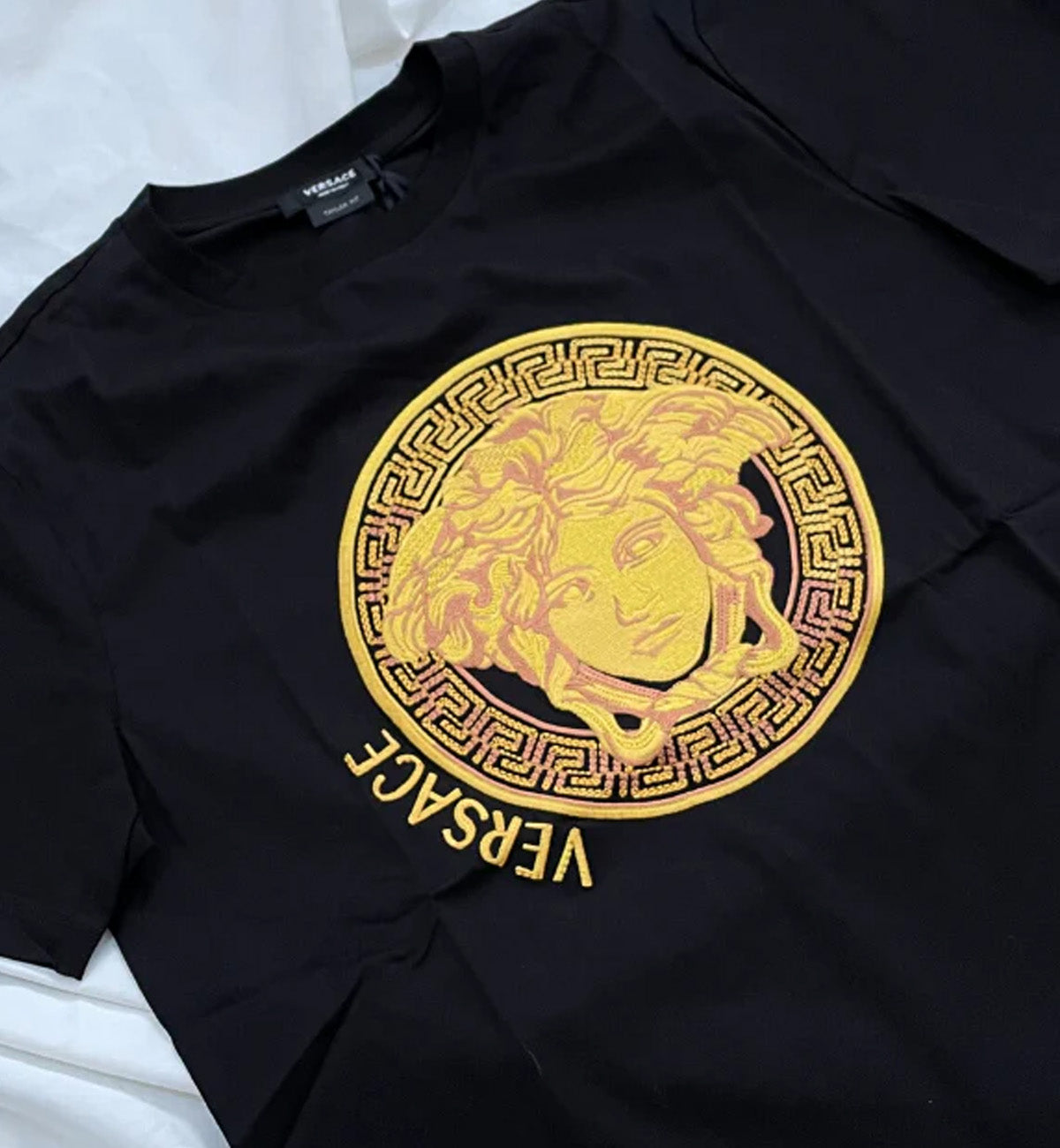 Versace Medusa Amplified Embroidered T-Shirt (Black)