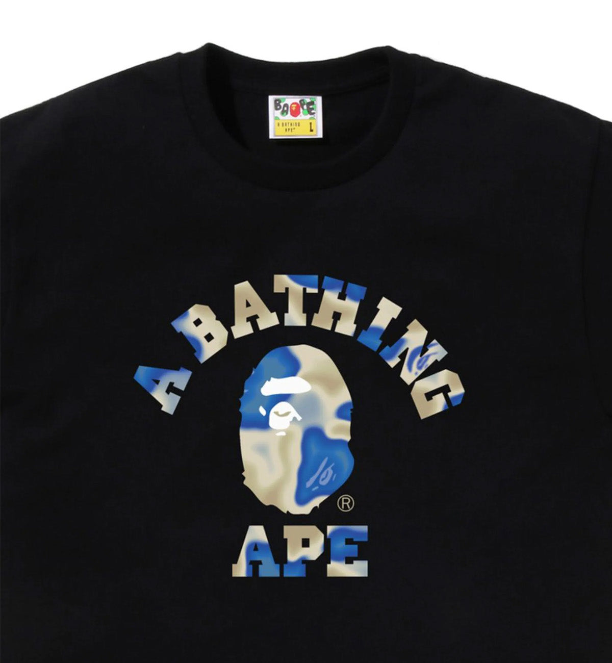 Bape Liquid Blue Beige Camo T-Shirt (Black)