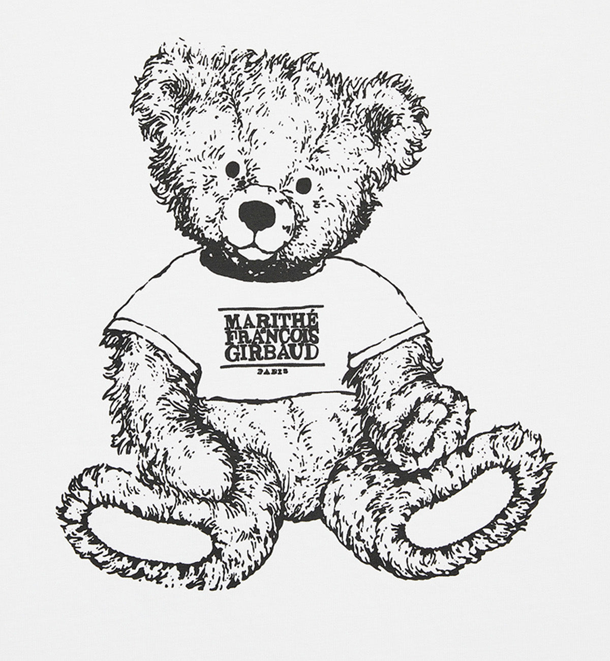 Marithe Doodle Bear T-Shirt (White Black)