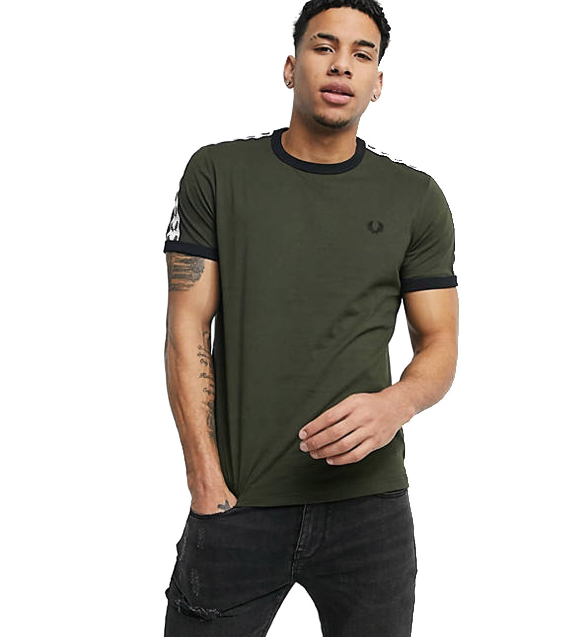 Fred perry ringer t shirt cheap green