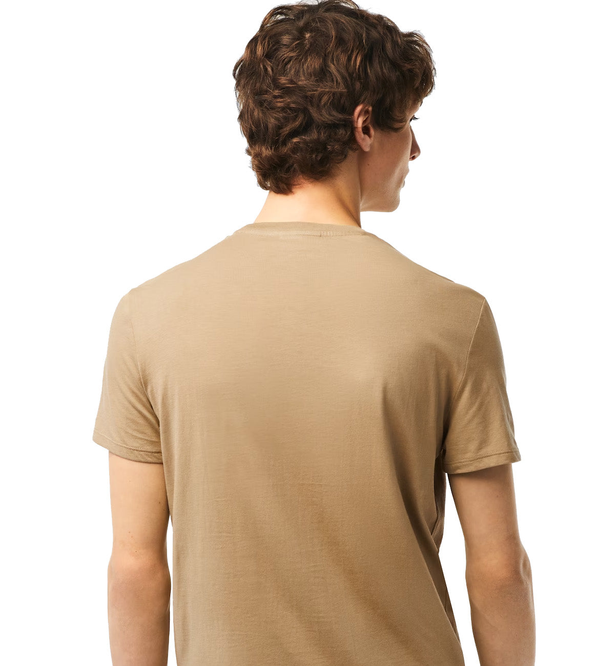 Lacoste Round Neck Small Logo T-Shirt (Beige)