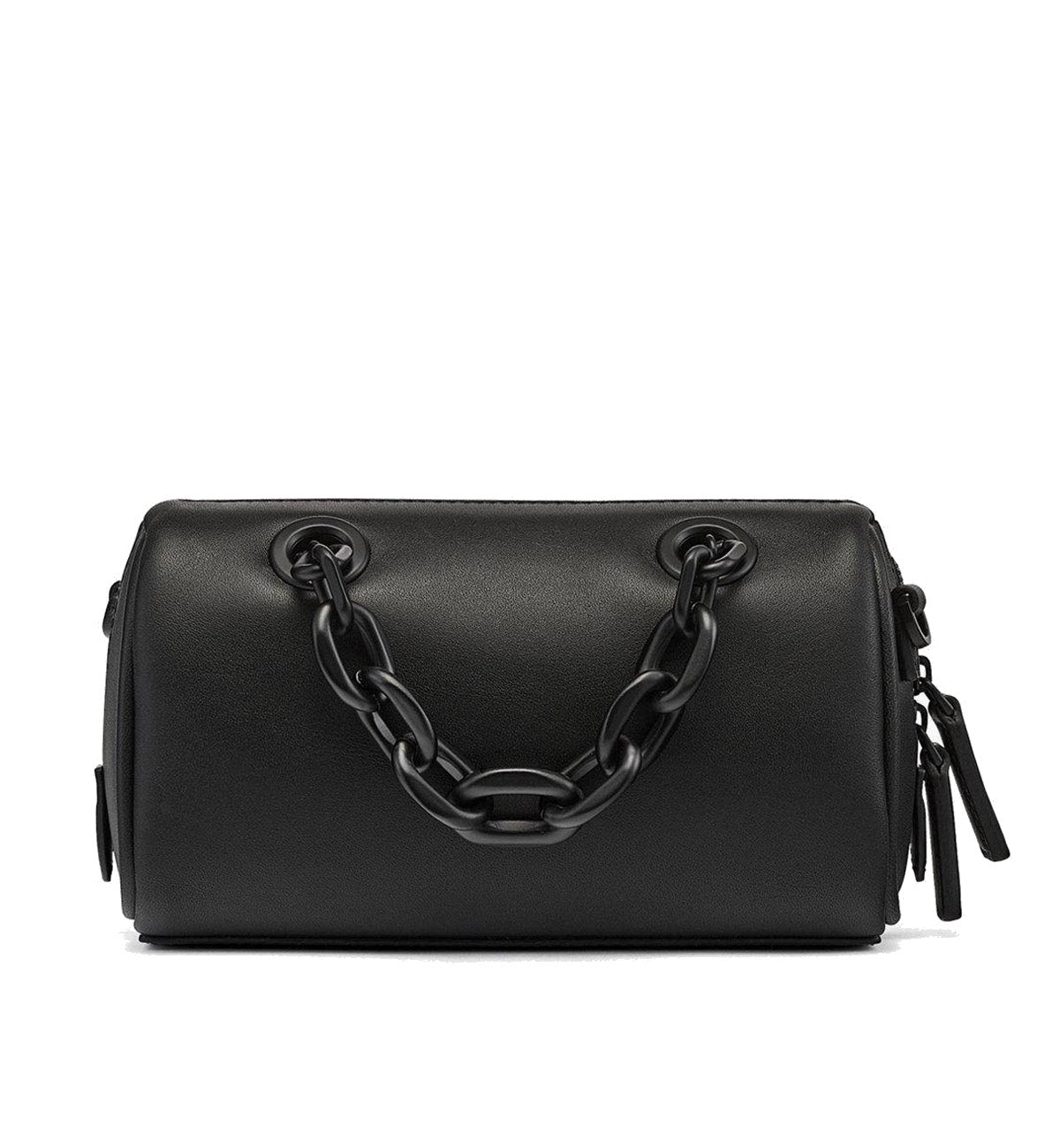 MCM Chain Leather Boston Bag (Black)