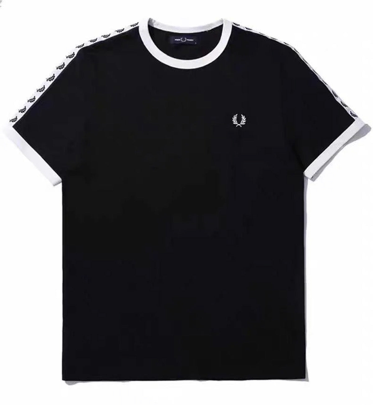 Fred Perry Taped Ringer Tee - Black