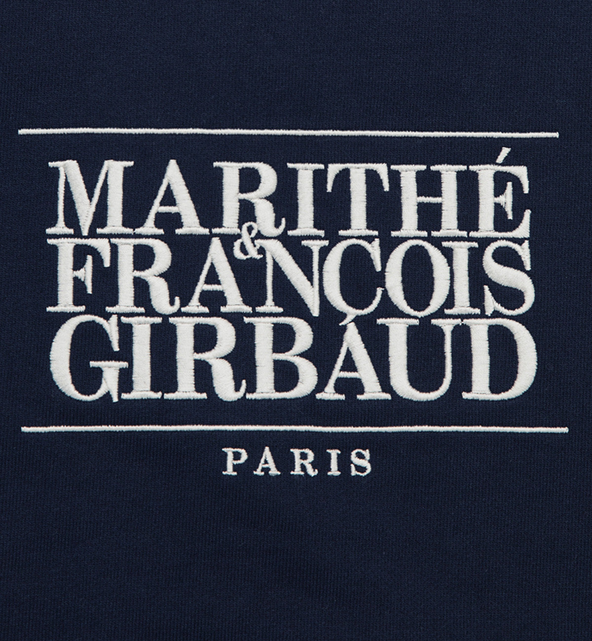 Marithe W Classic Logo Crop Sweatshirt (Navy)