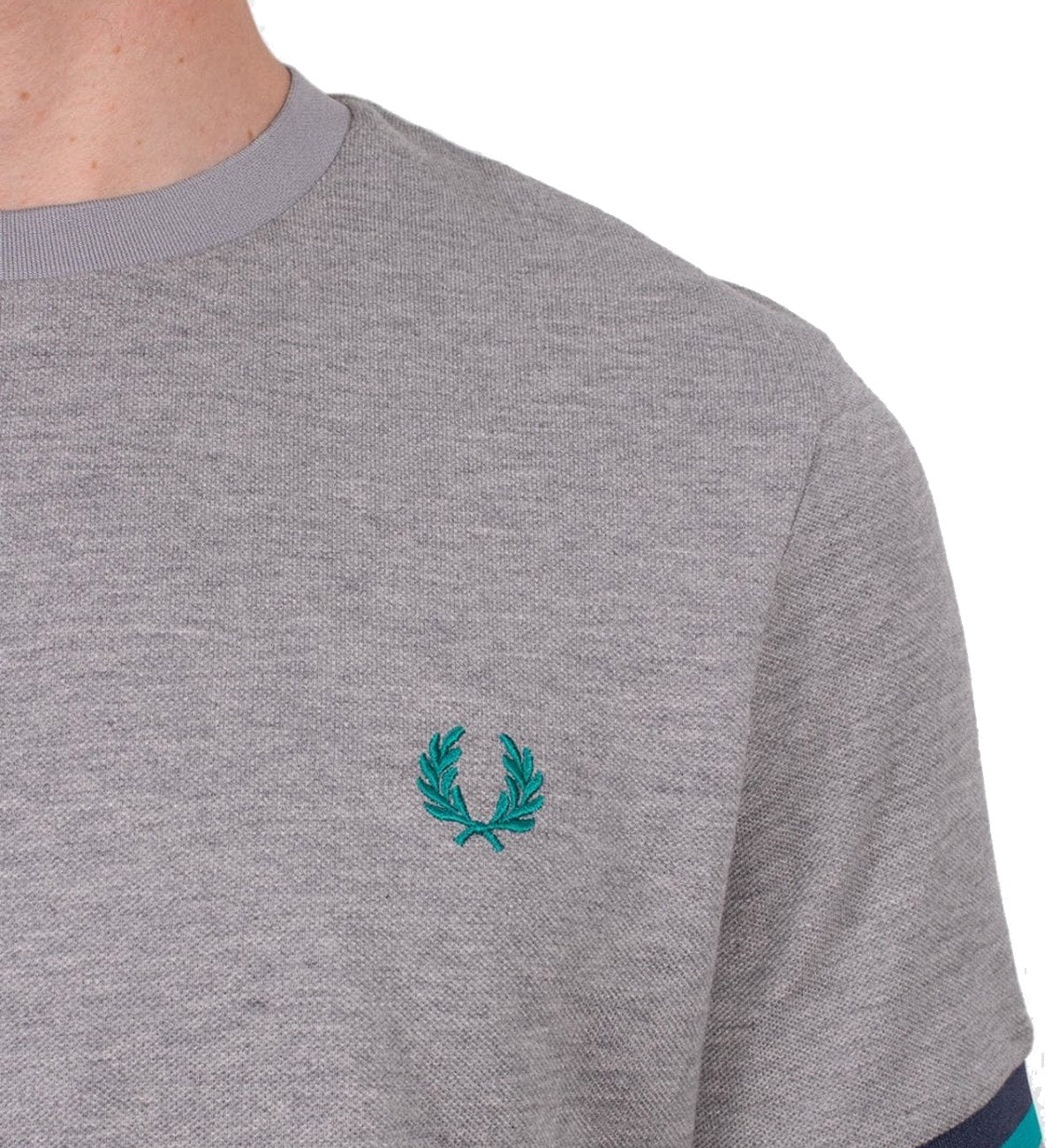 Fred Perry Abstract Cuff Tee (Steel Marl Grey)