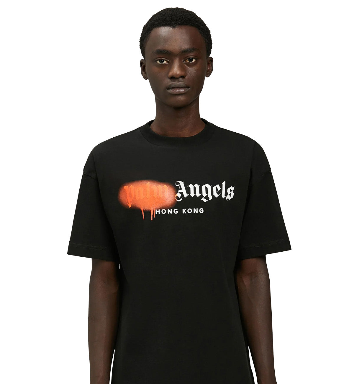 Palm Angels Hong Kong Sprayed T-Shirt (Black)