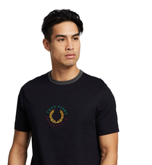 Fred Perry Archive Embroidery T-Shirt (Black)