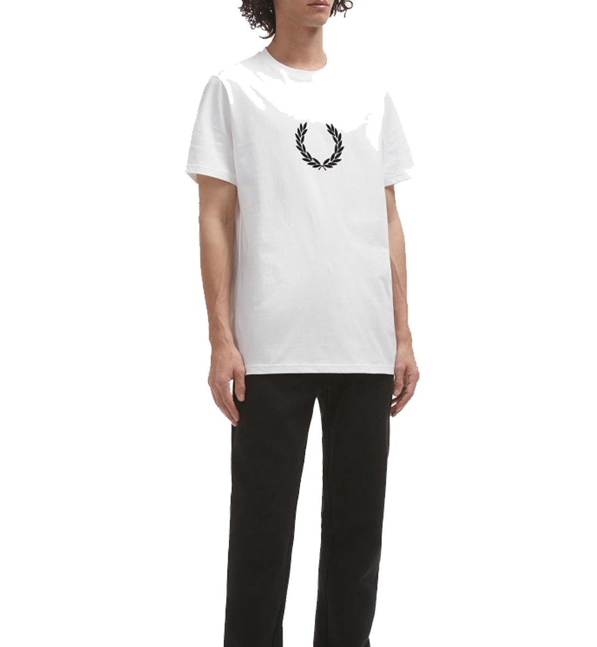 Fred Perry Small Black Laurel Wreath T-Shirt (White)