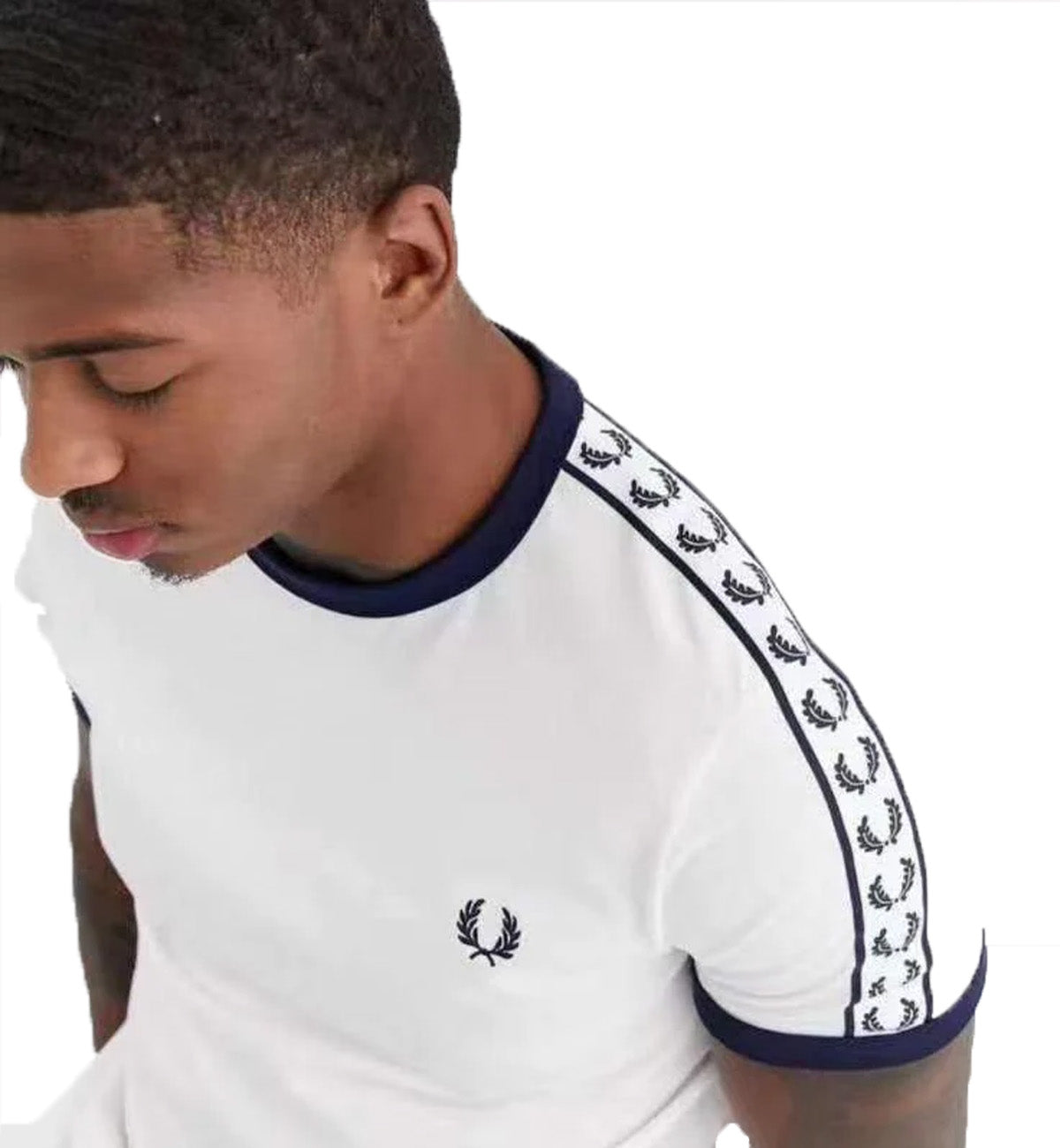 Fred Perry Taped Ringer Tee - White