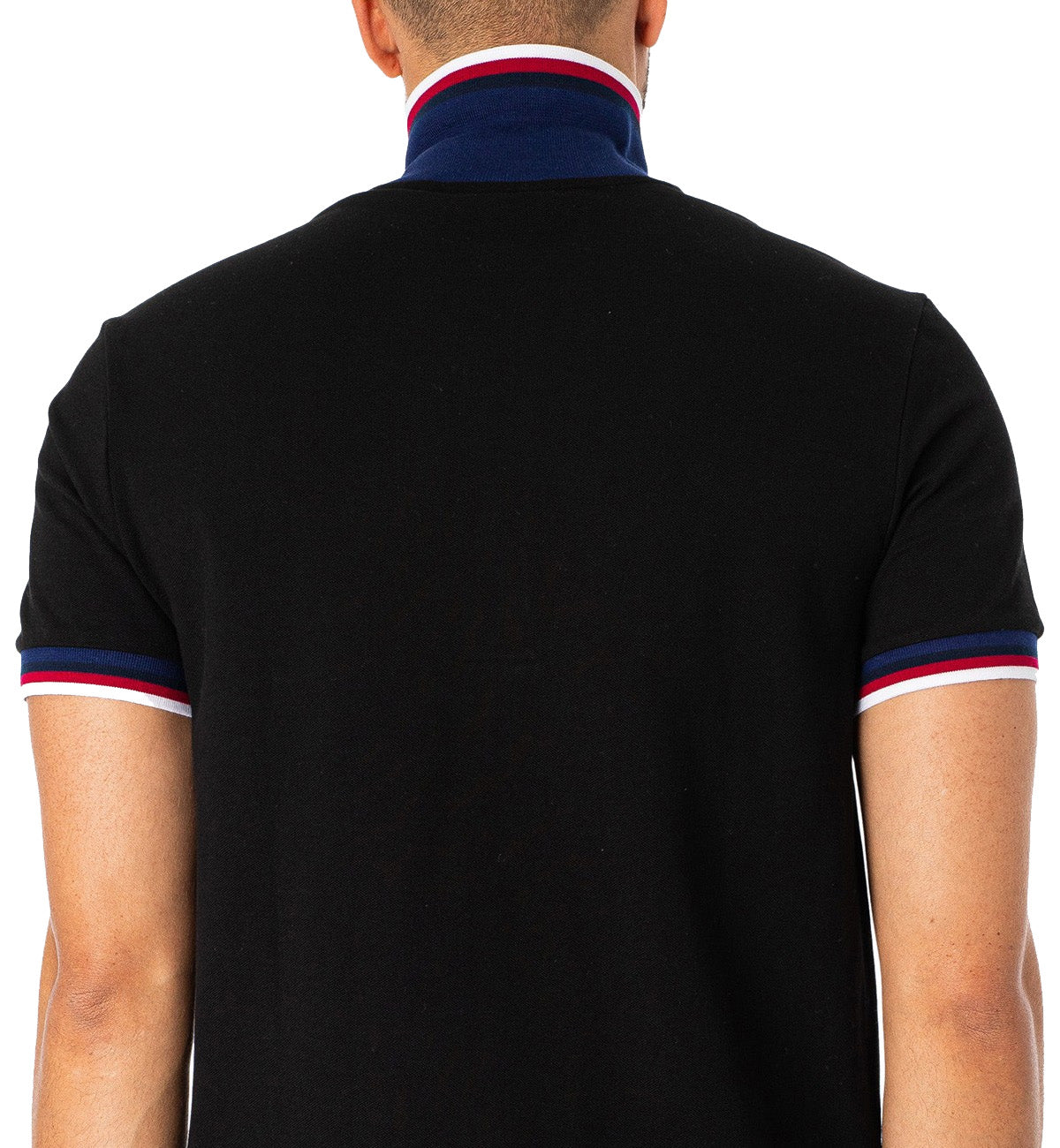 Lacoste Stripe Collar Polo Shirt (Black)