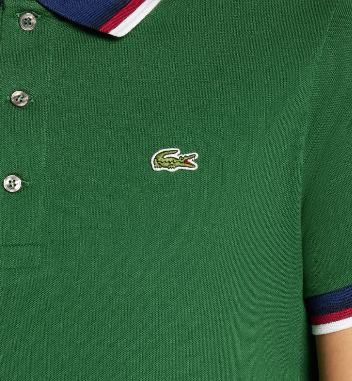 Lacoste Stripe Collar Polo Shirt (Green)