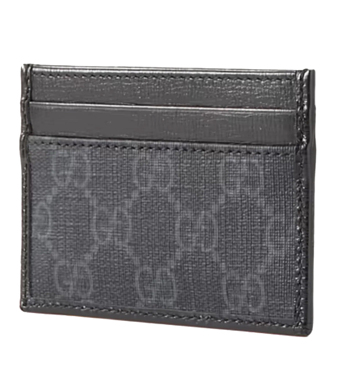 Gucci Monogrammed Leather-Trimmed Canvas Cardholder (Black)