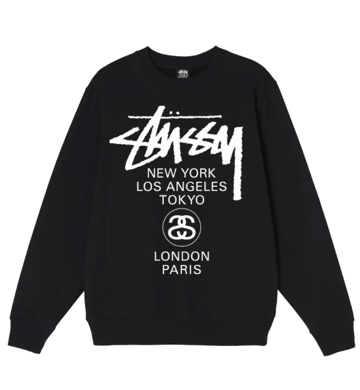 Stussy World Tour Crewneck Sweatshirt (Black)