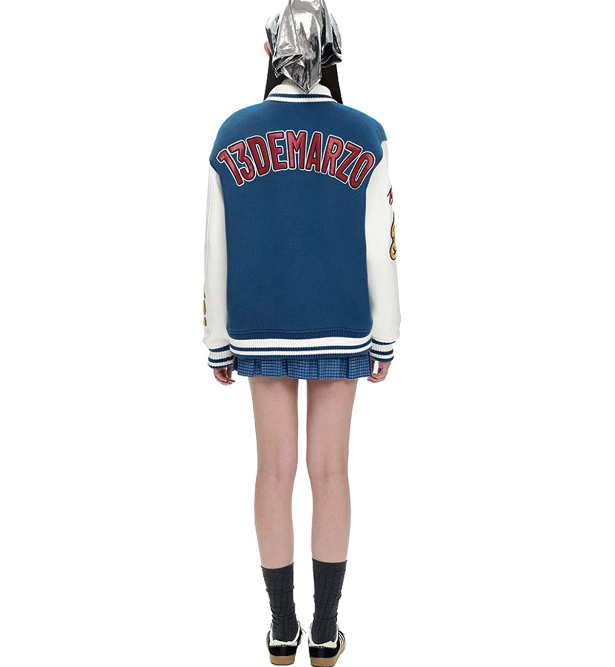 13DE MARZO Doozoo Retro Instruments Baseball Jacket (Blue)