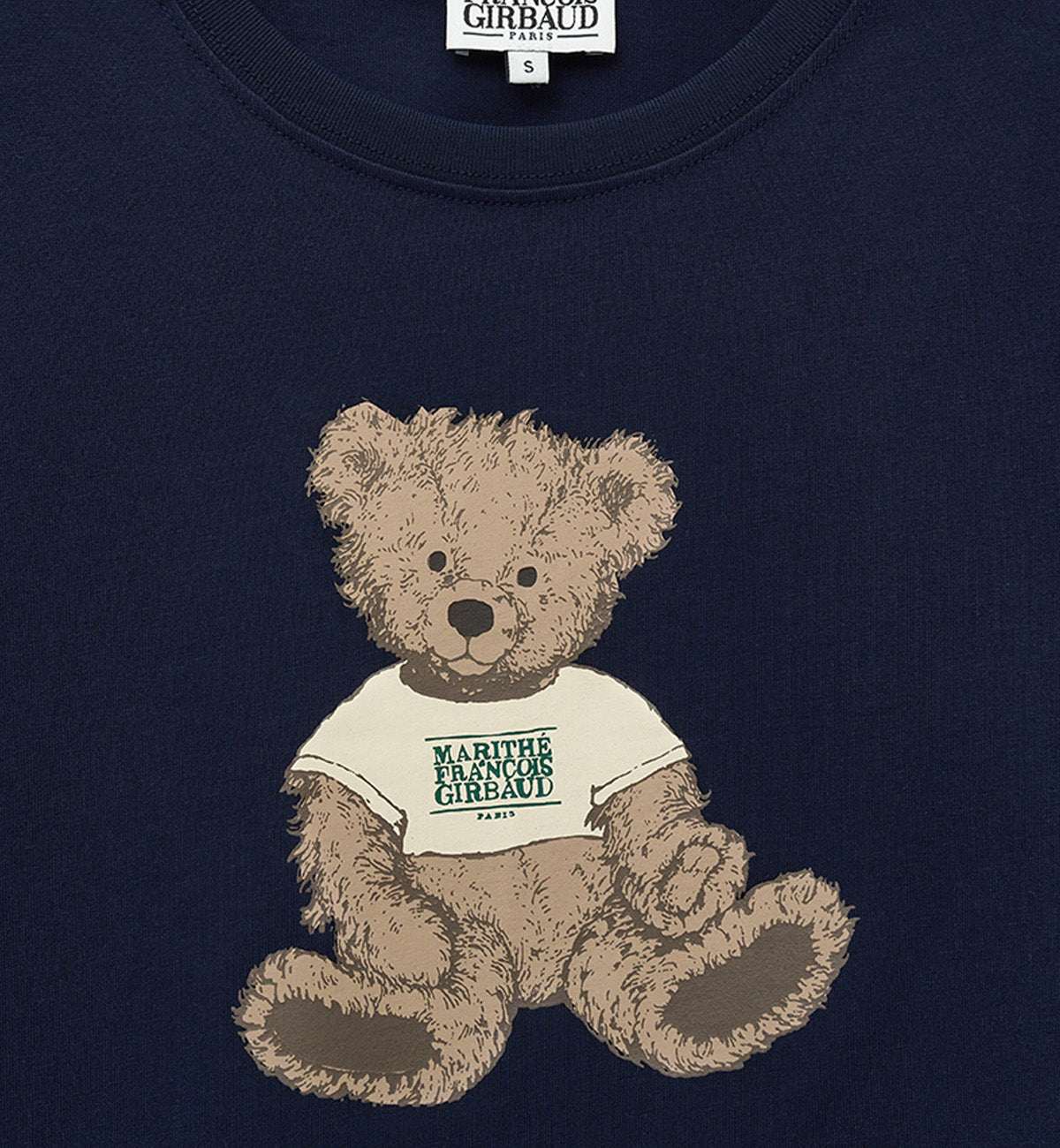 Marithe W Doodle Bear T-Shirt (Navy)