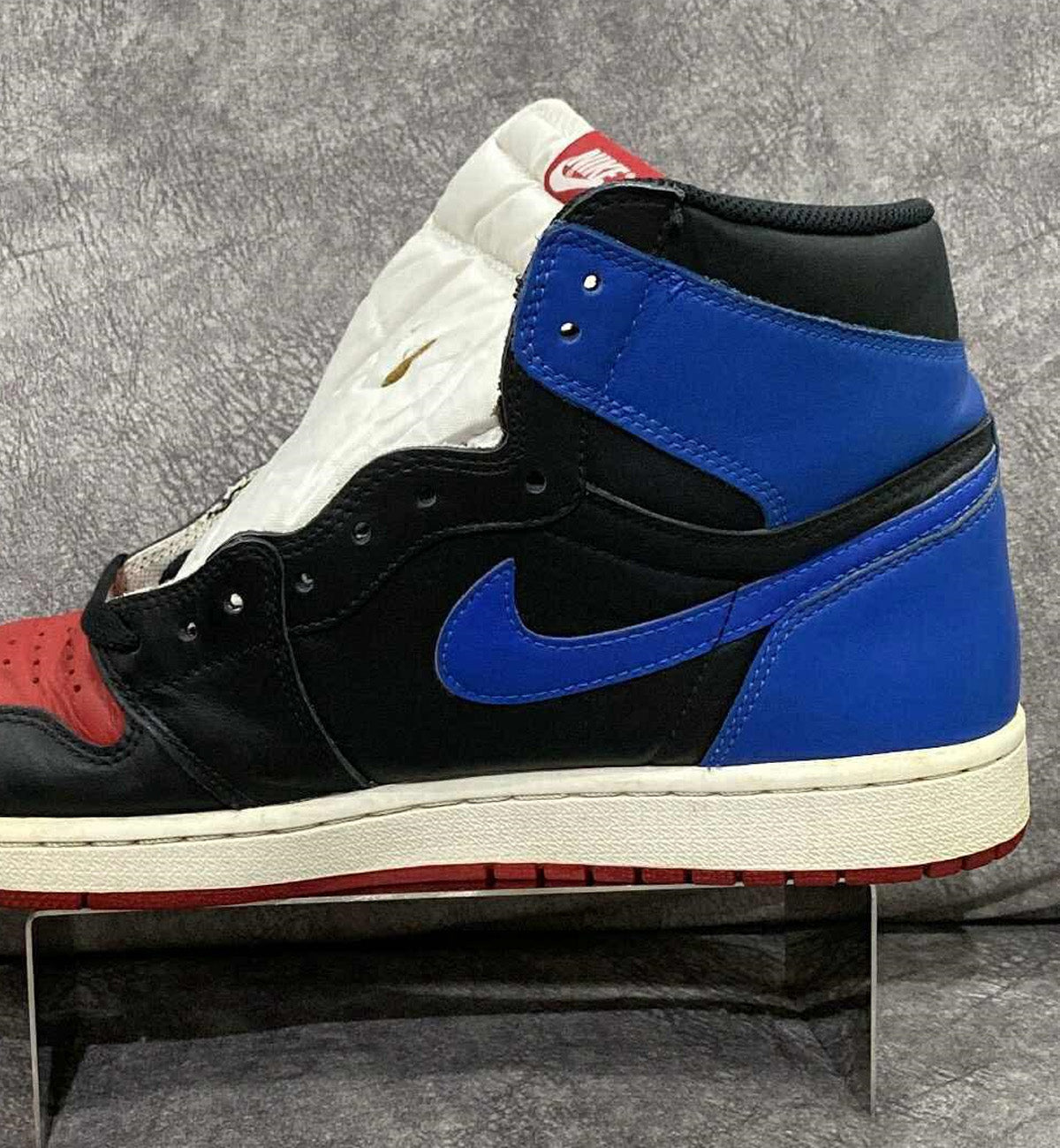 [Pre-Used] AJ1 Top 3 Blue with Red