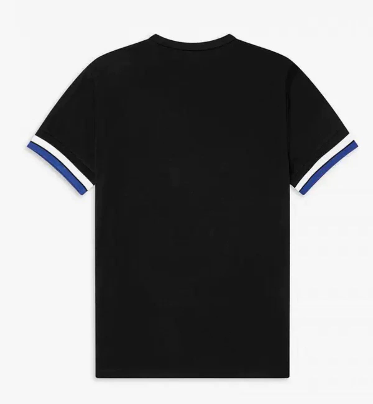 Fred Perry Black Shirt with White Blue Stripe T-Shirt