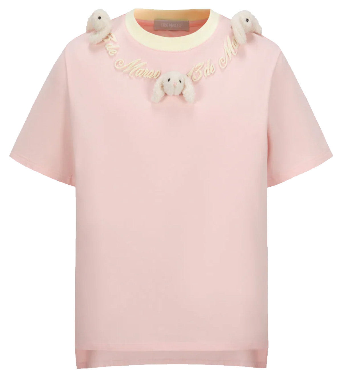 13DE MARZO Doozoo Logo Round Neck T-Shirt (Pink)