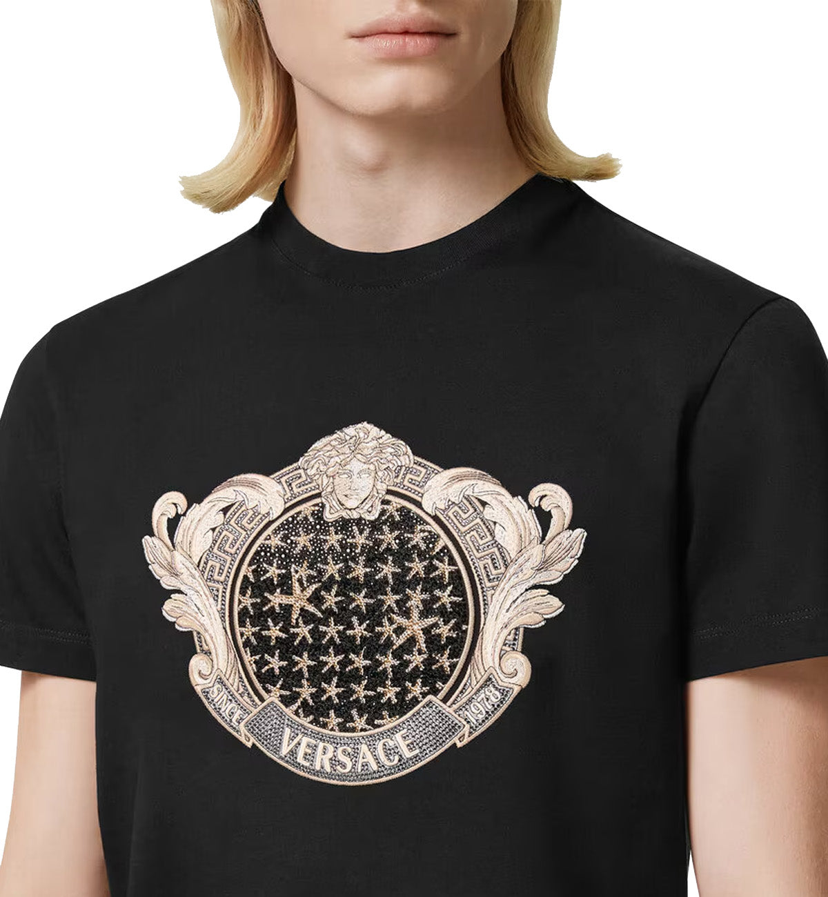 Versace Crystal Starfish Blason T-Shirt (Black)