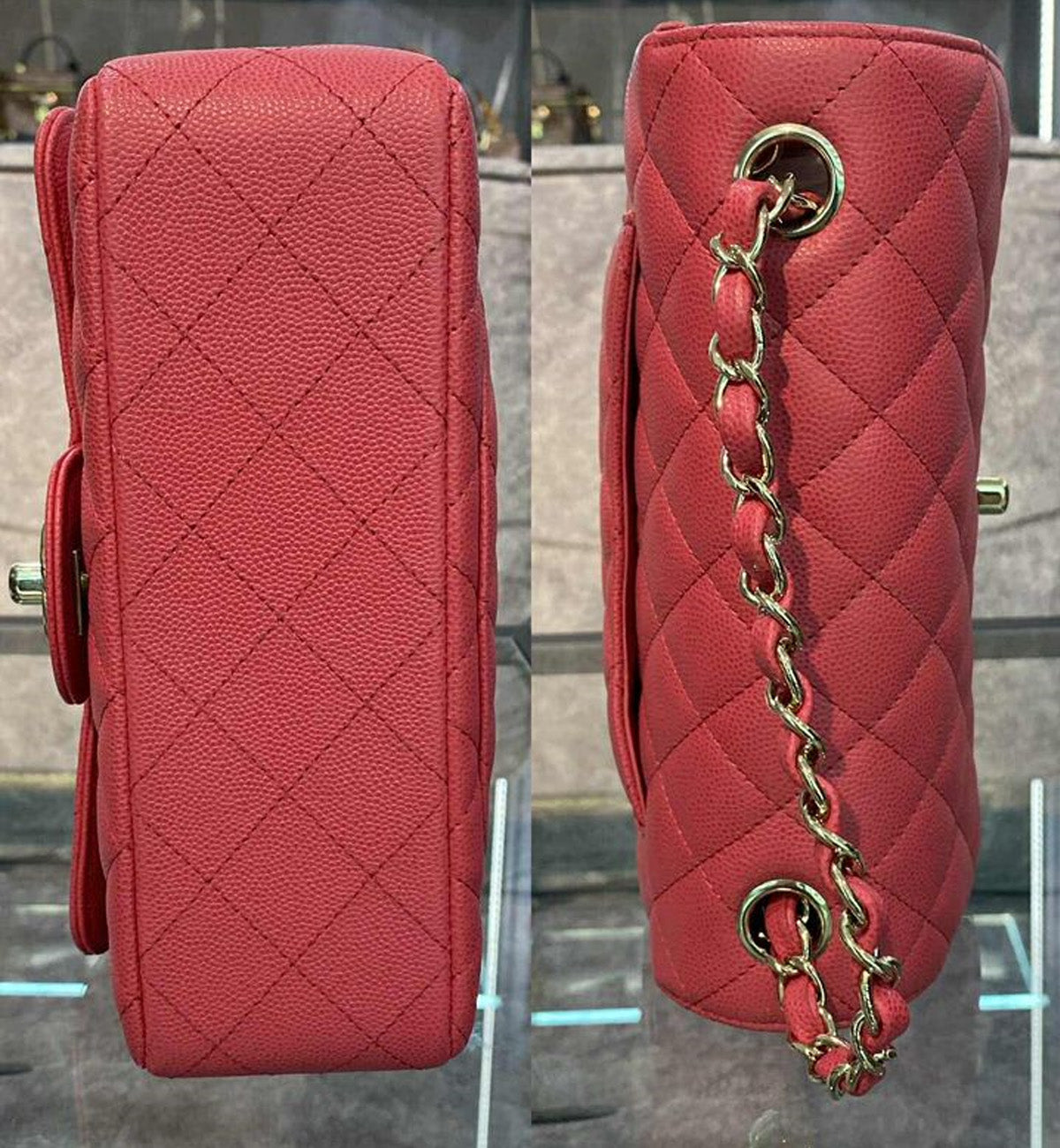 [Pre-Used] Chanel Bag Caviar Pink Mini Rectangular Flap