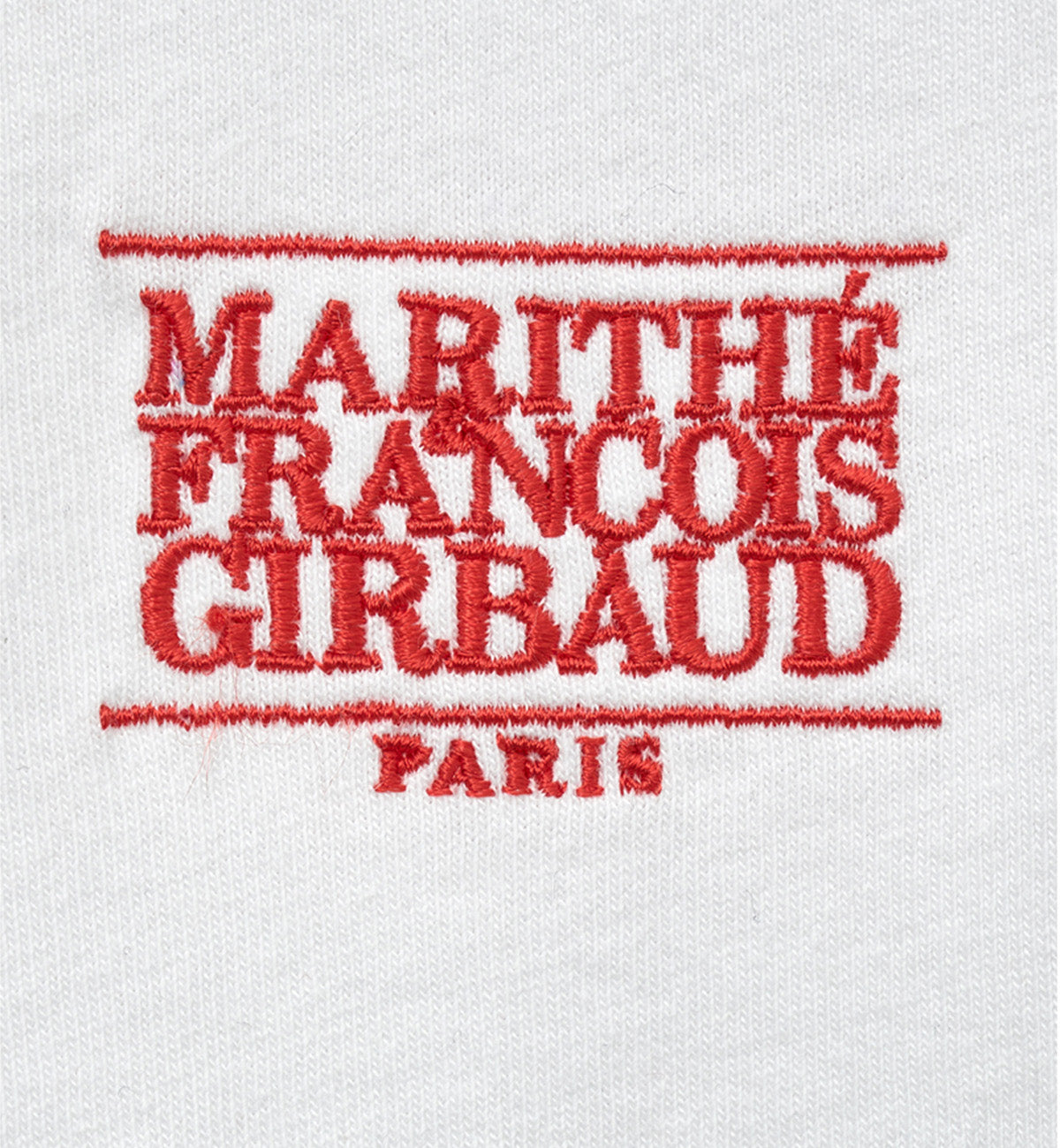 Marithe W Classic Logo Ringer T-Shirt (White Red)