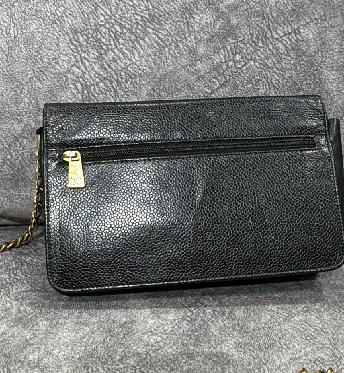 [Pre-used] Chanel WOC Black Caviar Timeless Bag Chain