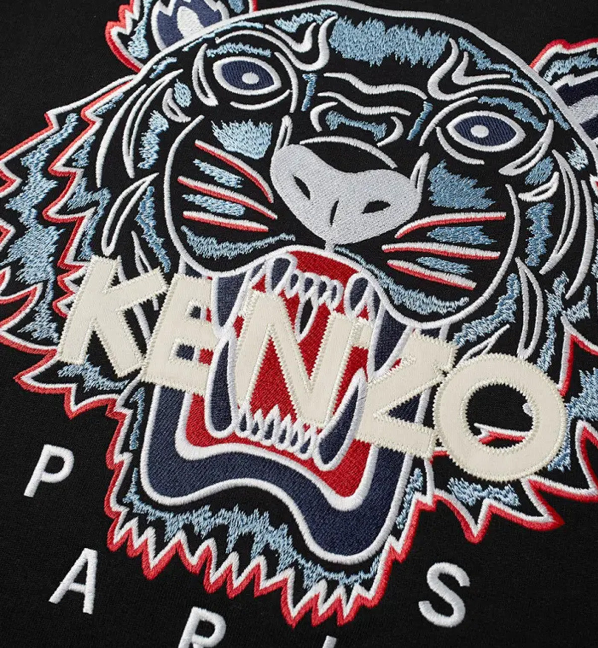 Kenzo Red Cyan Embroidered Tiger Logo Sweatshirt