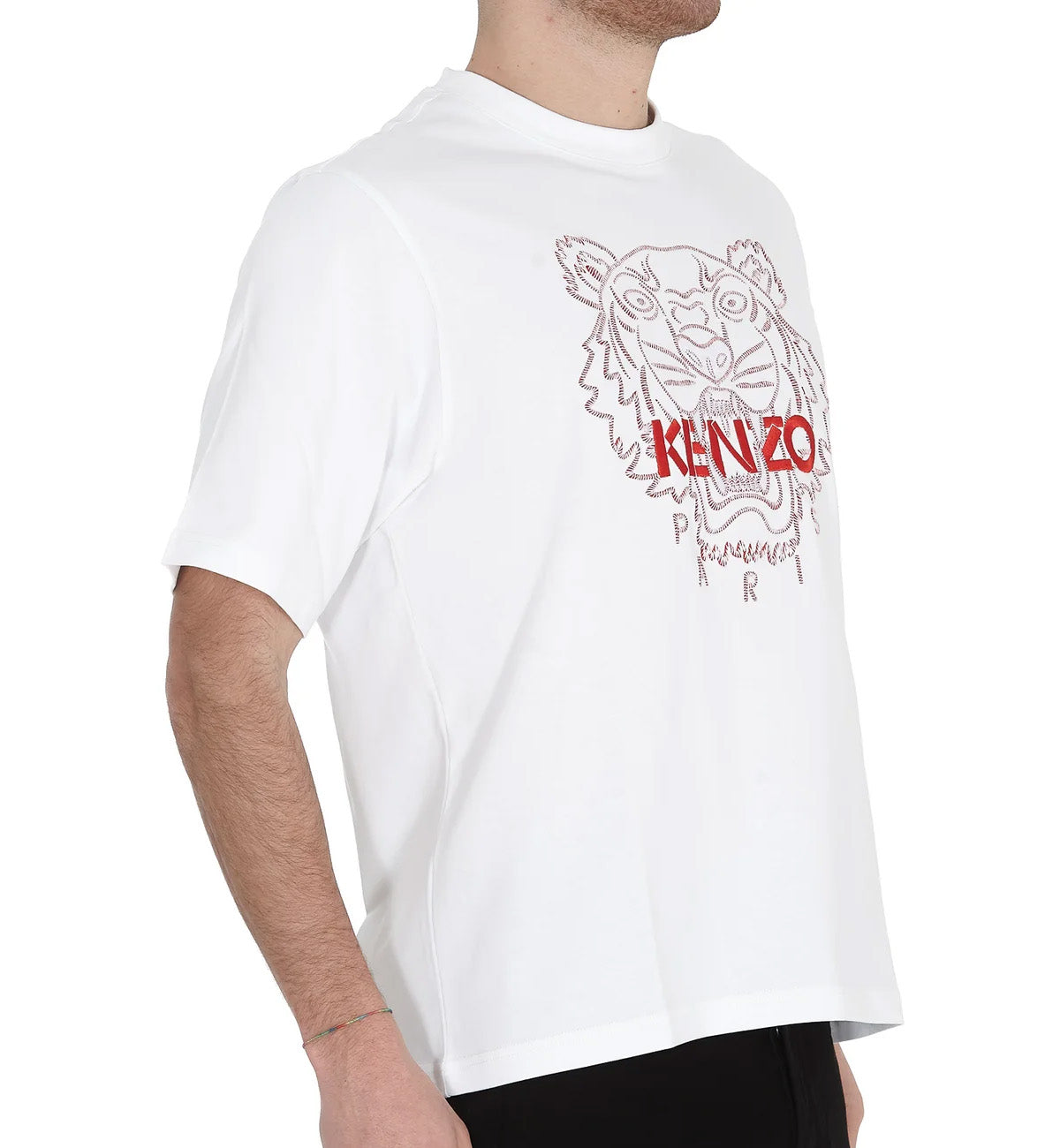Kenzo Pink CNY Embroidered Tiger T-Shirt (White)