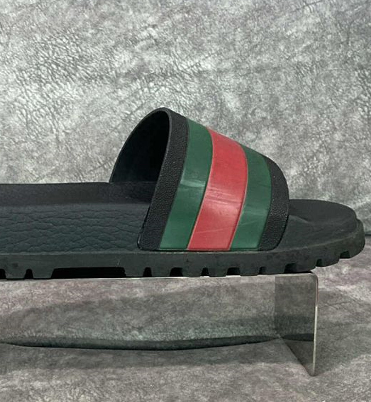 [Pre-Used] Gucci Slides Black Web with Platform