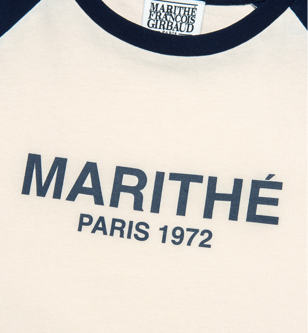 Marithe W Raglan Regular Logo T-Shirt (Navy)