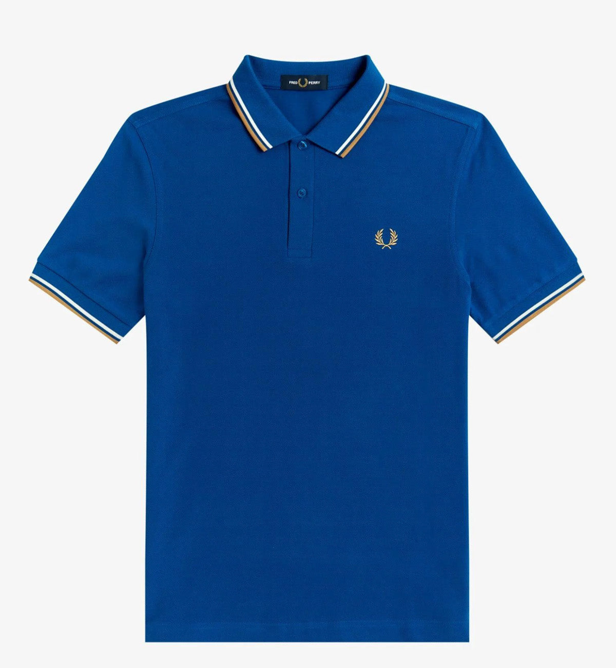 Fred Perry Yellow White Stripe Blue Polo Shirt