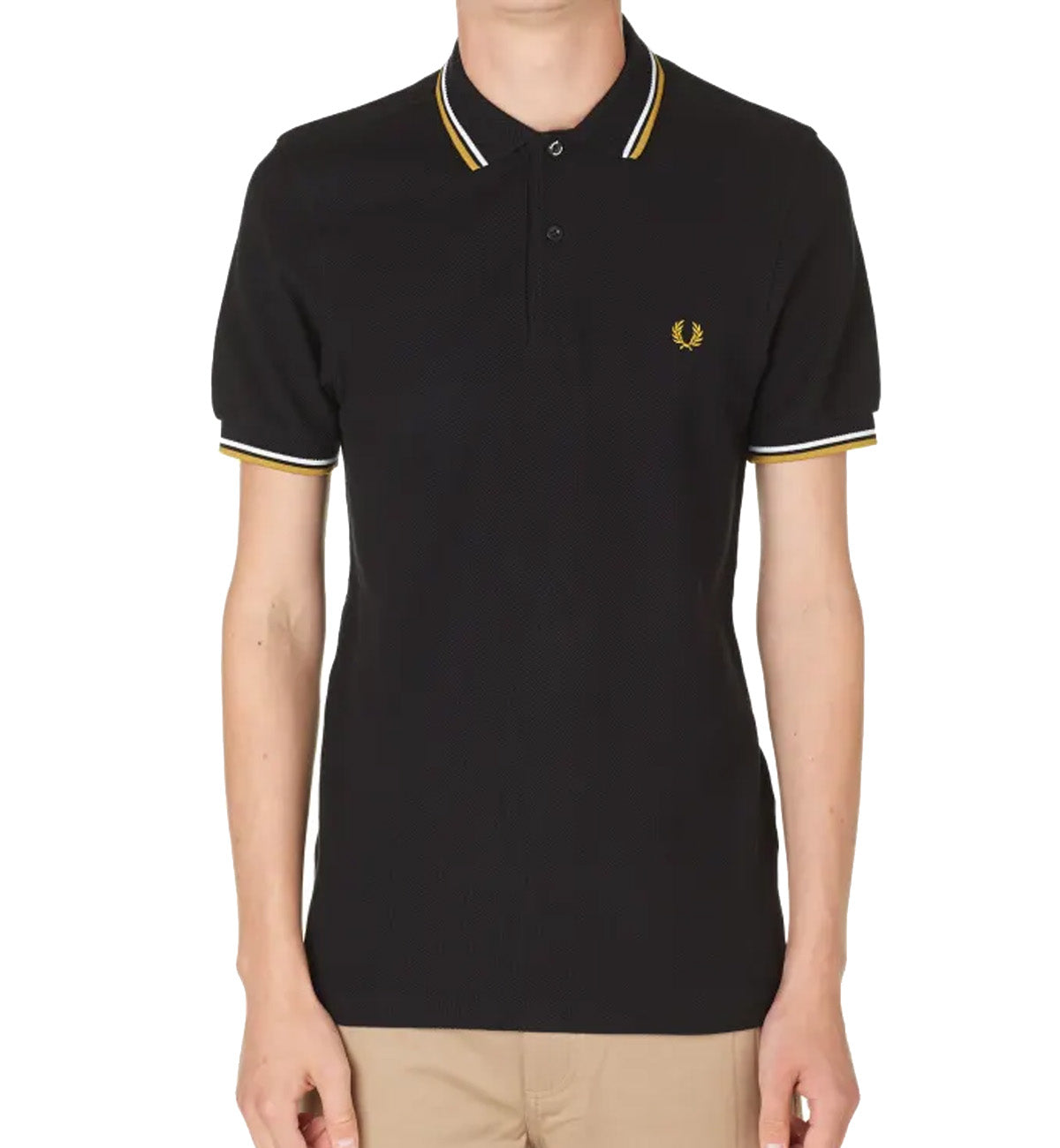 Fred Perry Yellow White Stripe Black Polo Shirt – The Factory KL