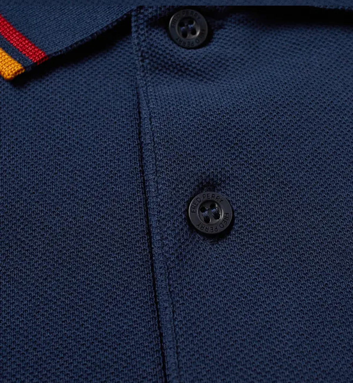 Fred Perry Yellow Red Stripe Navy Polo Shirt