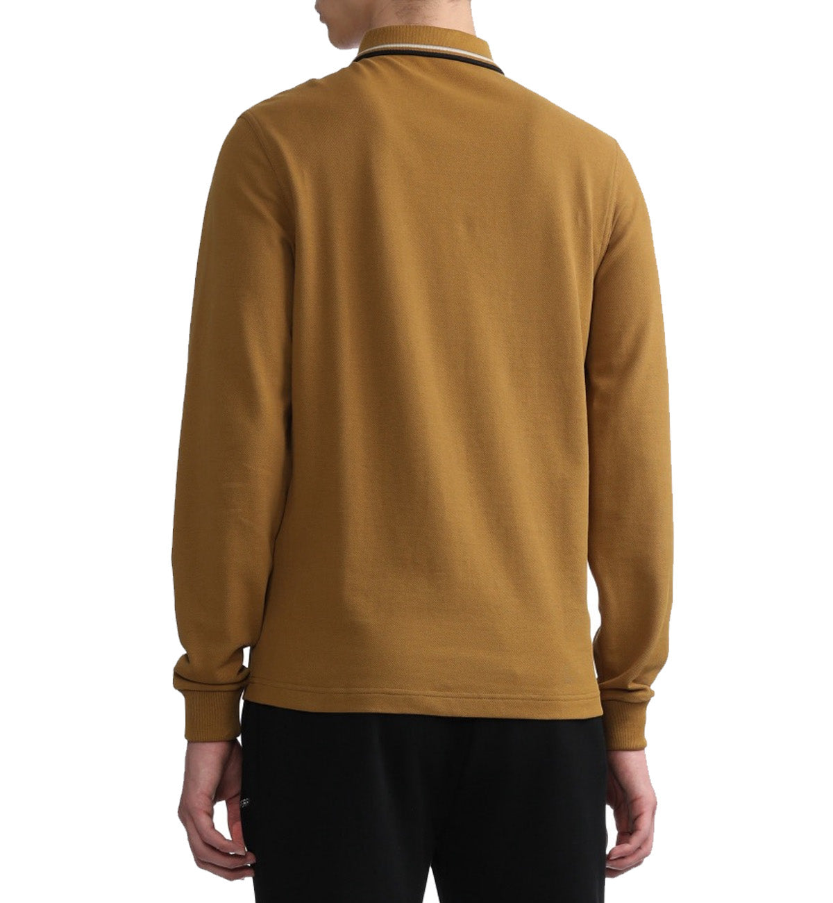 Fred Perry White Black Tipped Polo Sweatshirt (Brown)