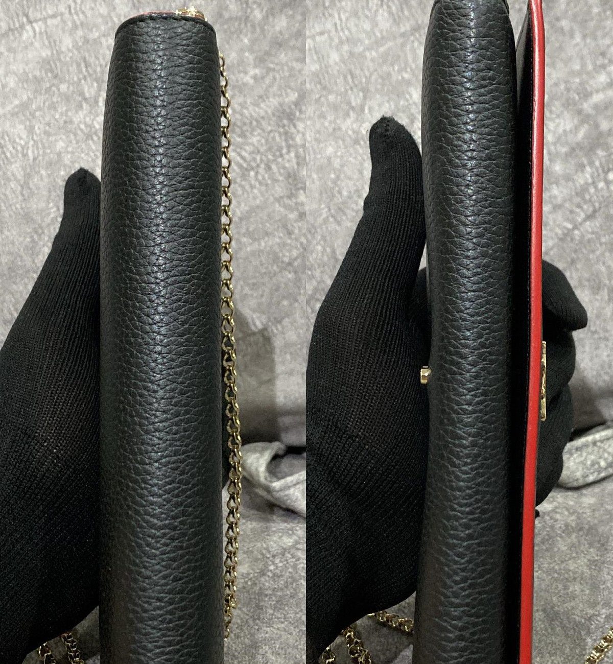 [Pre-used] Christian Louboutin CL WOC Bag Boudoir Black with Red hints