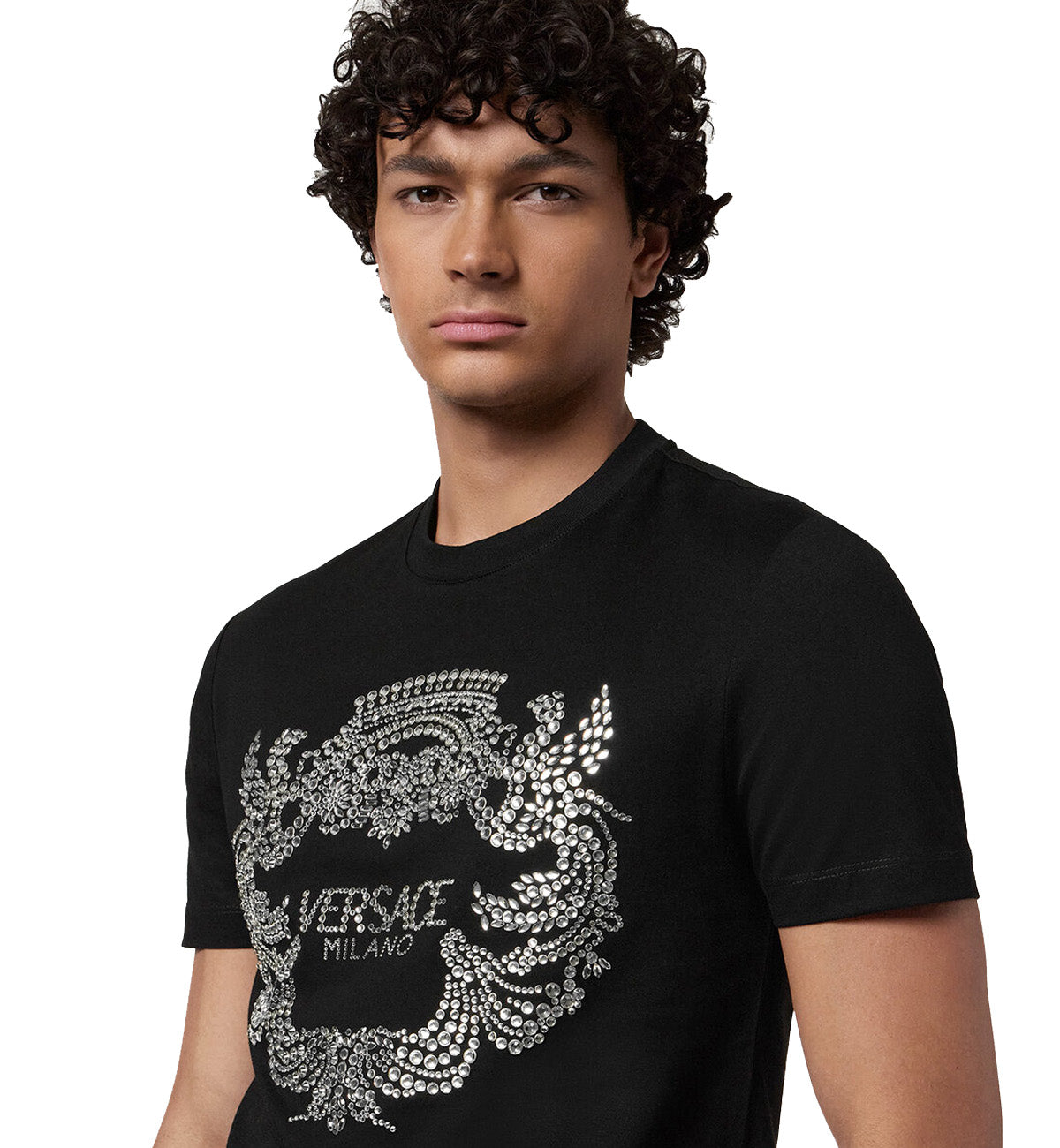 Versace Crest Crytal T-Shirt (Black)