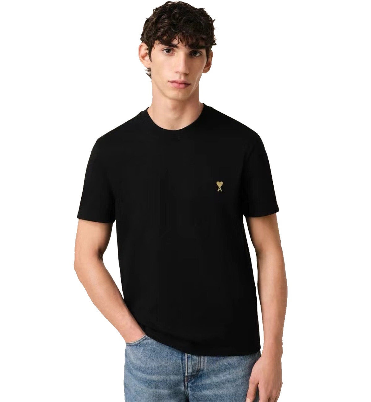 Ami Paris ADC Logo Embroidered T-Shirt (Black)