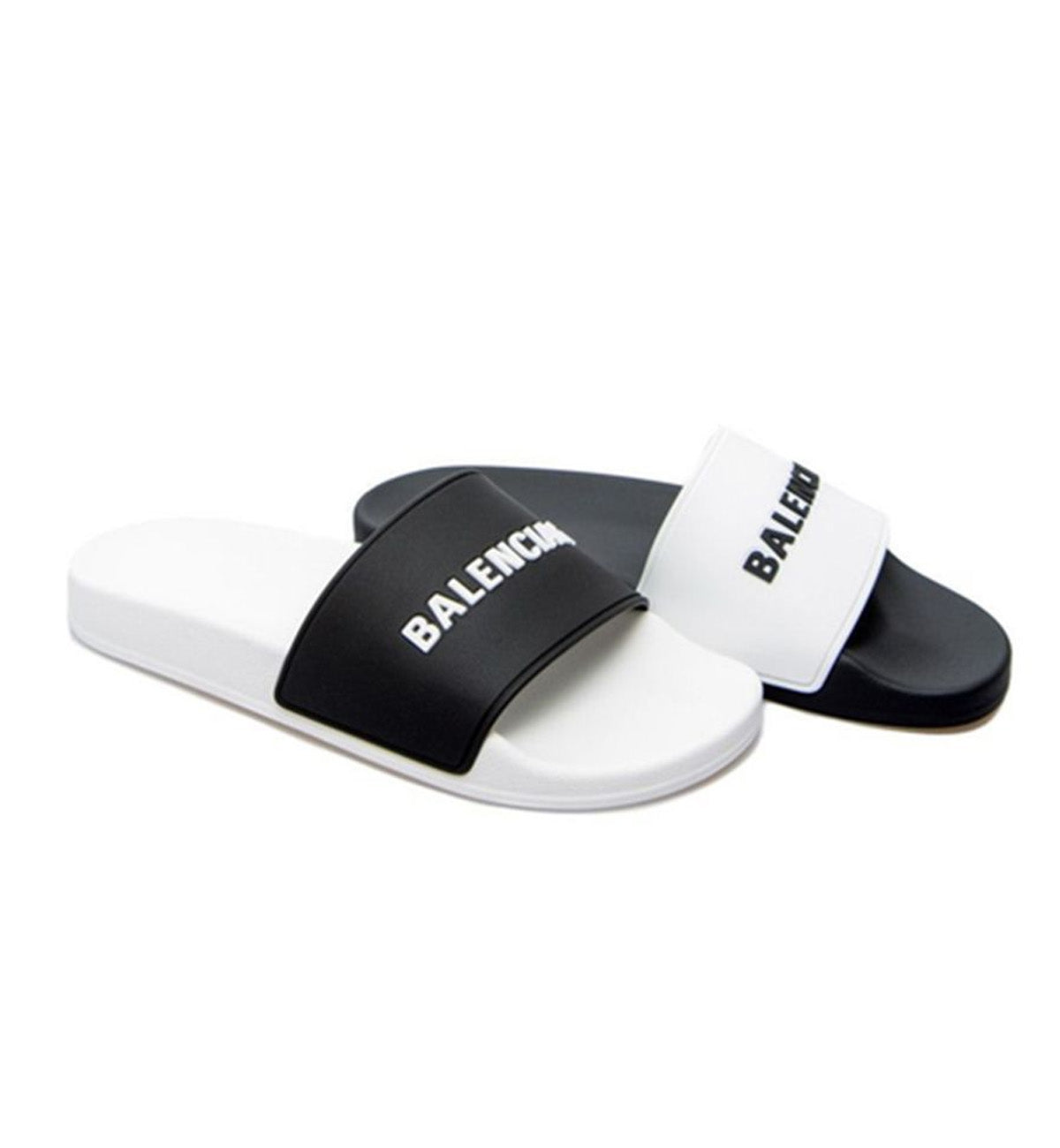 Balenciaga Pool Slides (Black White Mix)