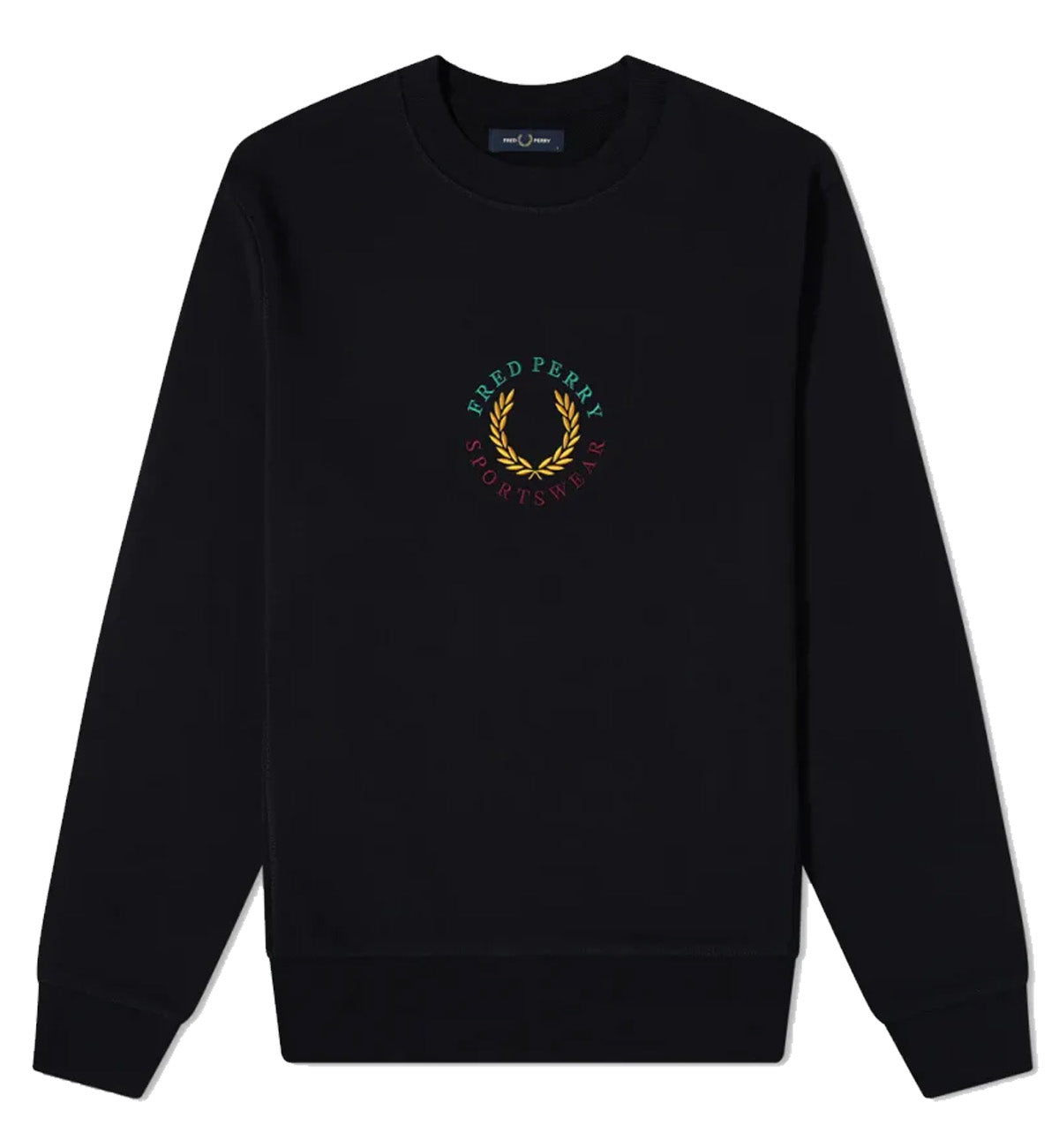 Fred Perry Authentic Embroidered Laurel Logo Crew Sweatshirt (Gradient Logo)