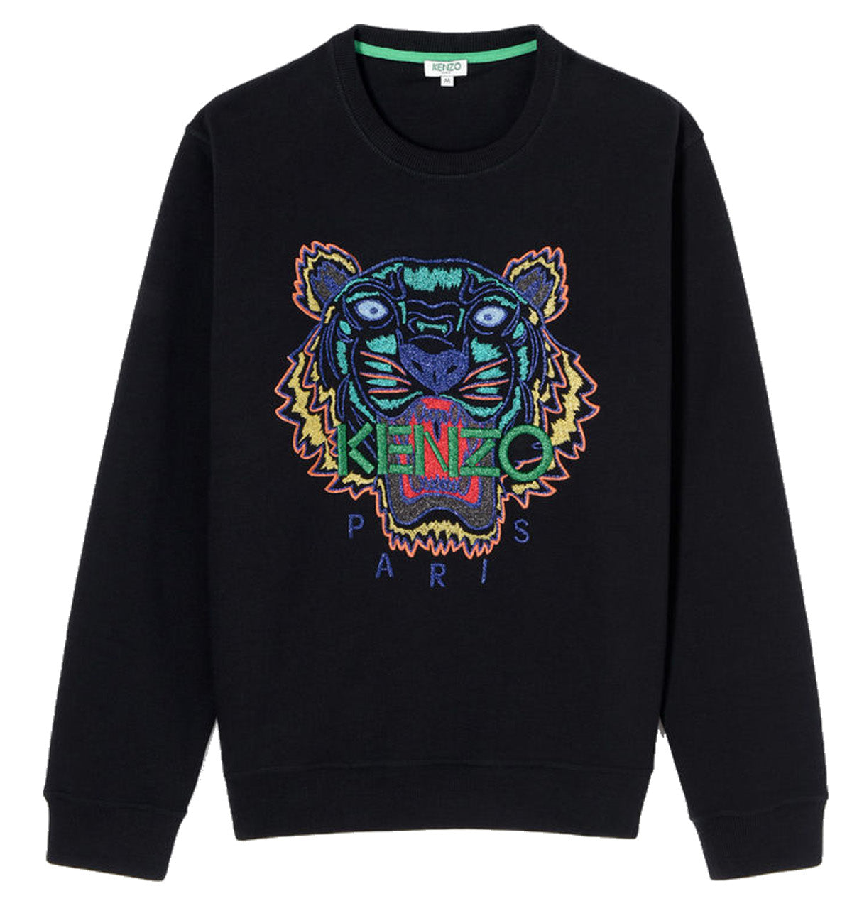 Kenzo Navy Green Embroidered Tiger Logo Sweatshirt