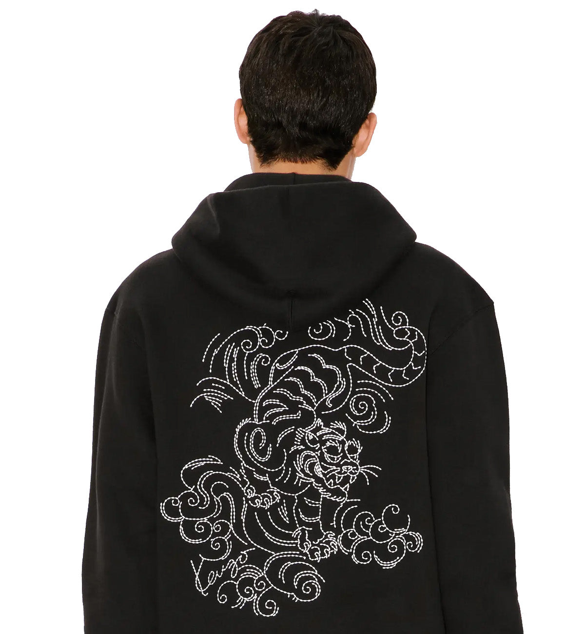 Kenzo Star Tiger Embroidered Hoodie (Black)