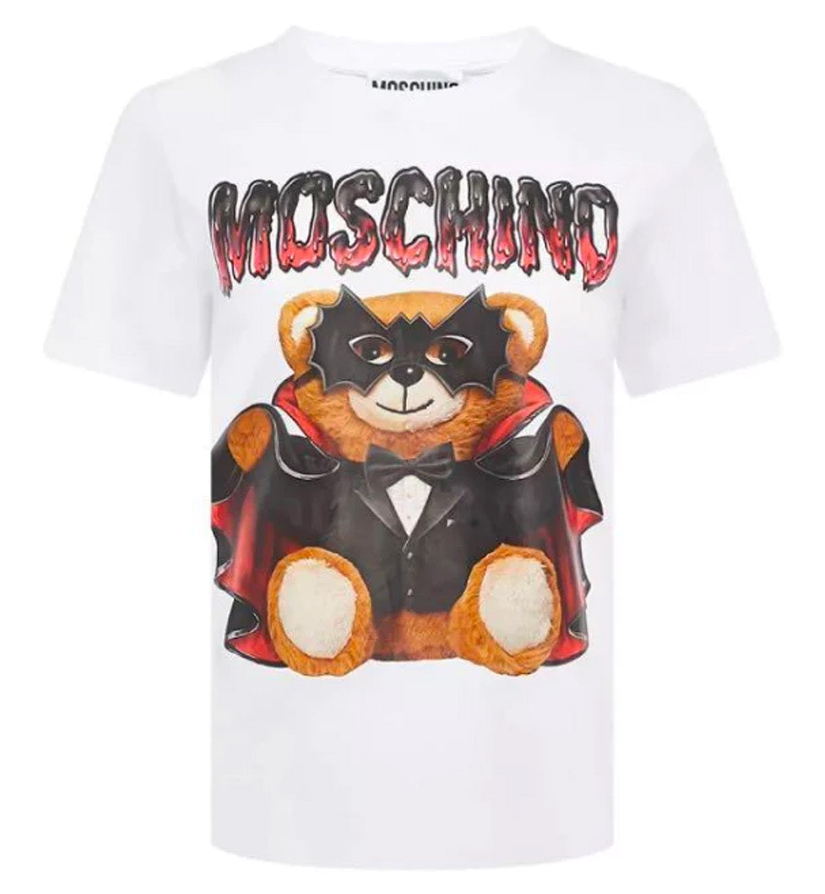 Moschino White Bat Teddy Bear T-Shirt (White)