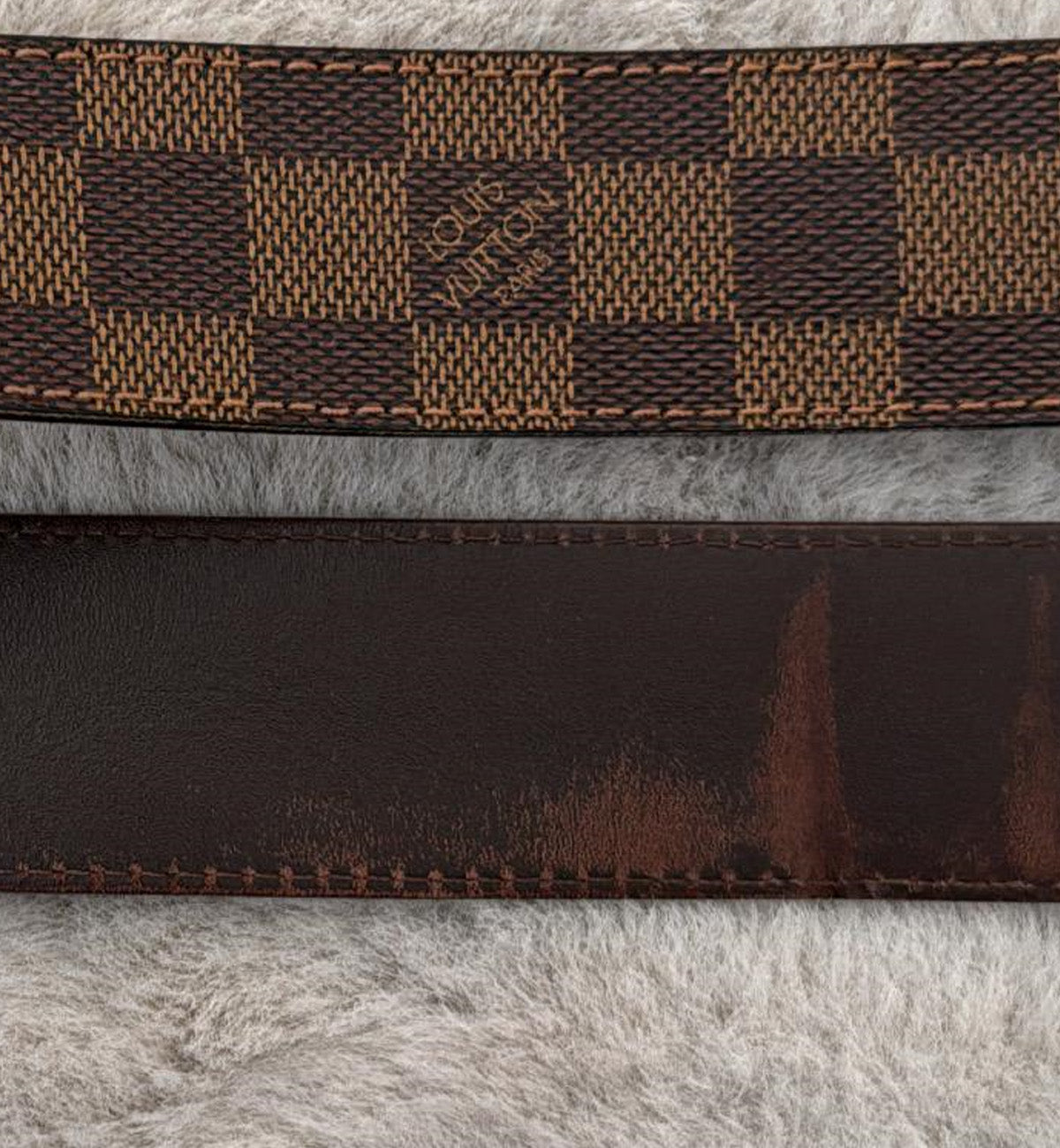 [Pre-Used] LV Belt Brown Damier (Brown Buckle)